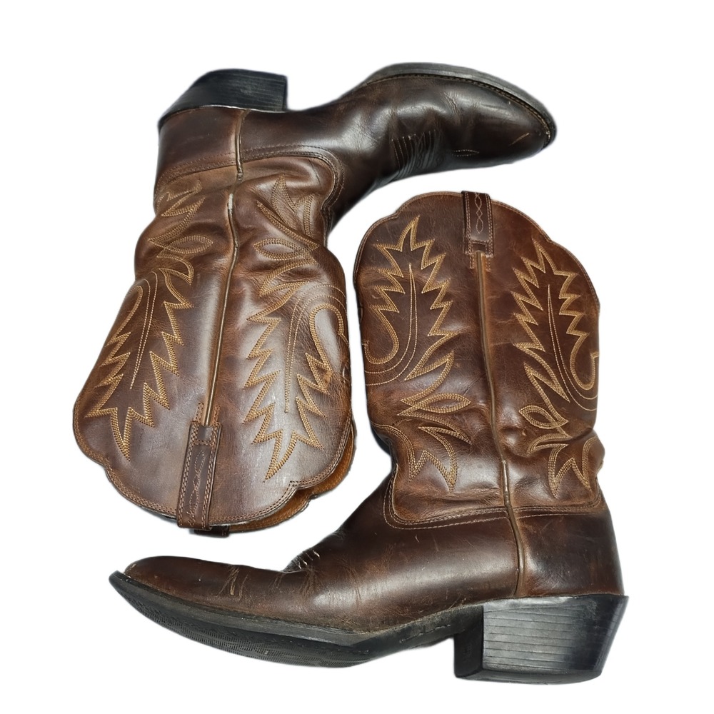Ariat Cowgirl Western Boots Womens US Size 10B Brown Almond Toe Mid Calf Pull On